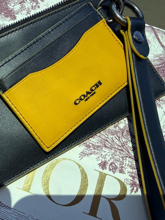 COACH Handbags - COACH Sling Trio Wristlet/Card Case in Colorblock-Black Leather Interior Lining